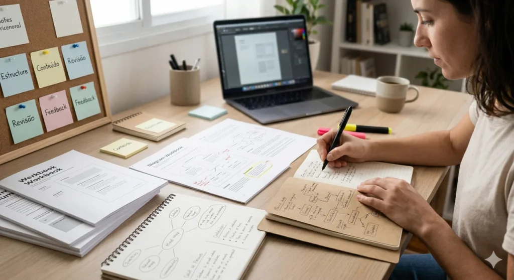 mulher ditora notebook